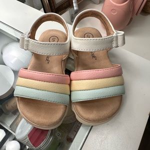Cat And Jack Toddler Girl Rainbow Platform Sandals Shoes Size 5